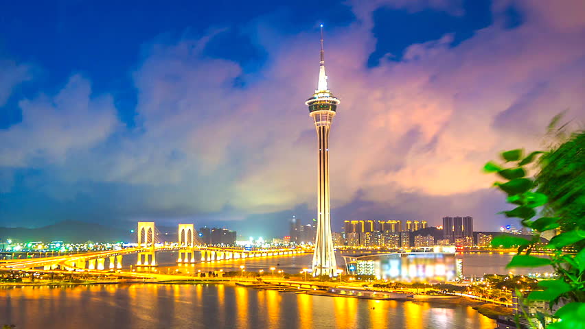 Time Lapse Macau City And Macau Tower
