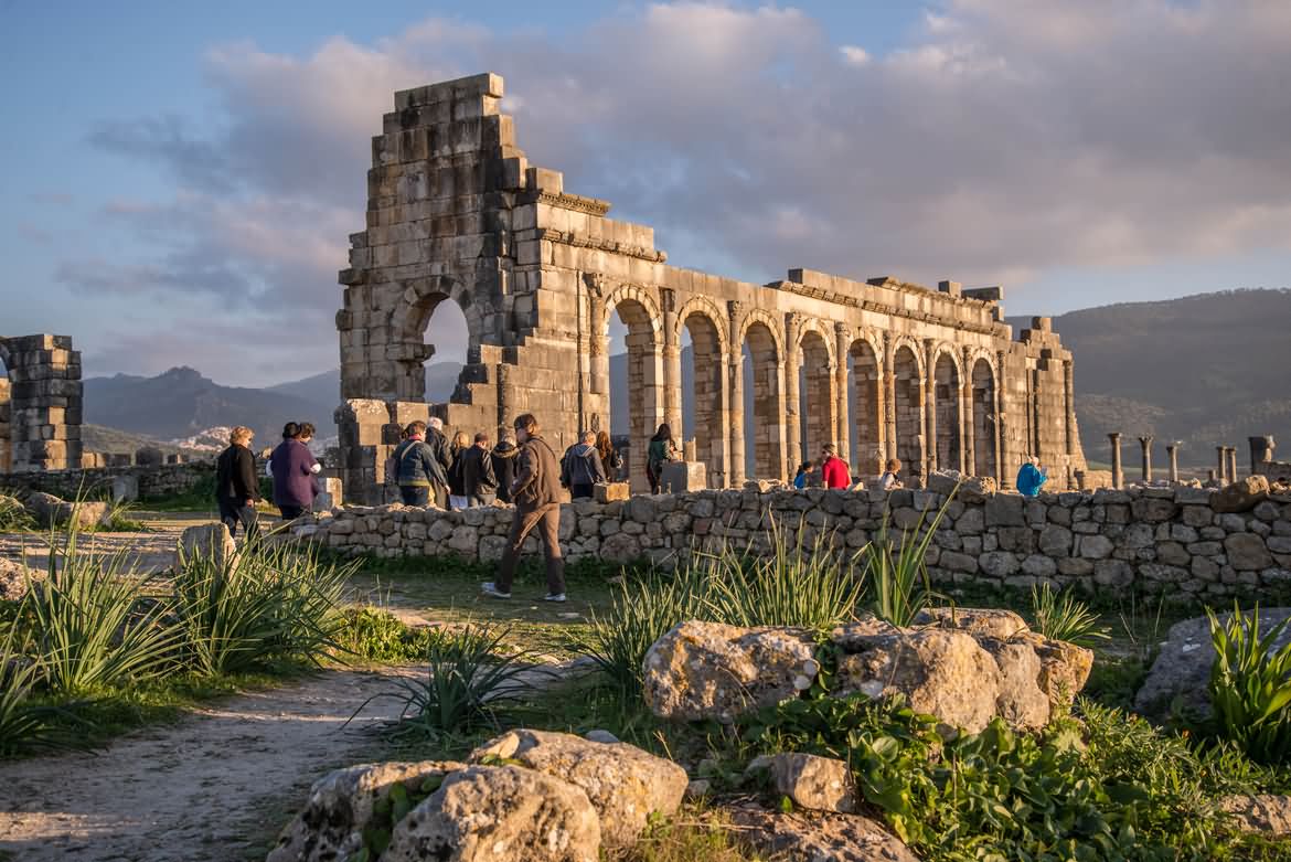 Tourists At The Volubilis