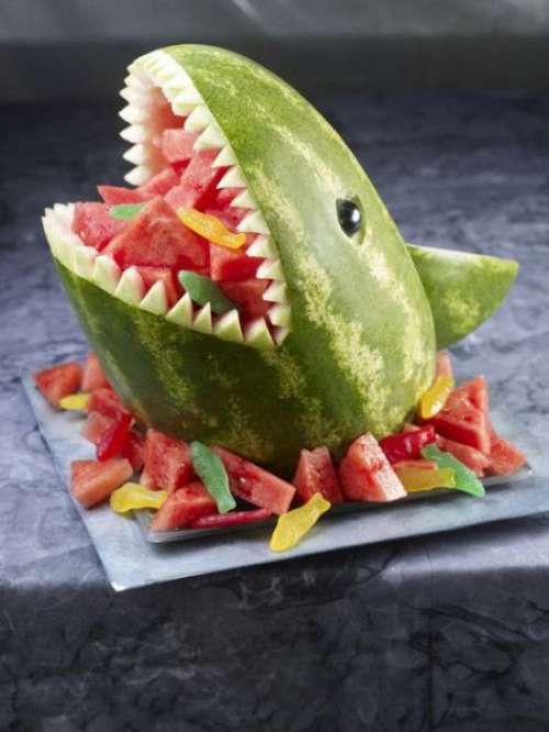 Watermelon Shark Funny Food Art