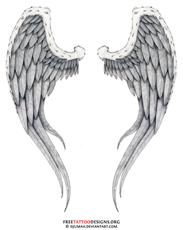 Wonderful Design Af Angel Wings Tattoo