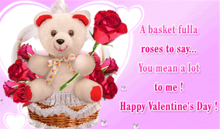 A basket fulla roses to say you mean a lot to me Happy Valentines Day