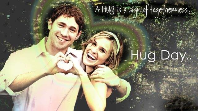 A hug Is A Sign Of Togetherness happy Hug Day