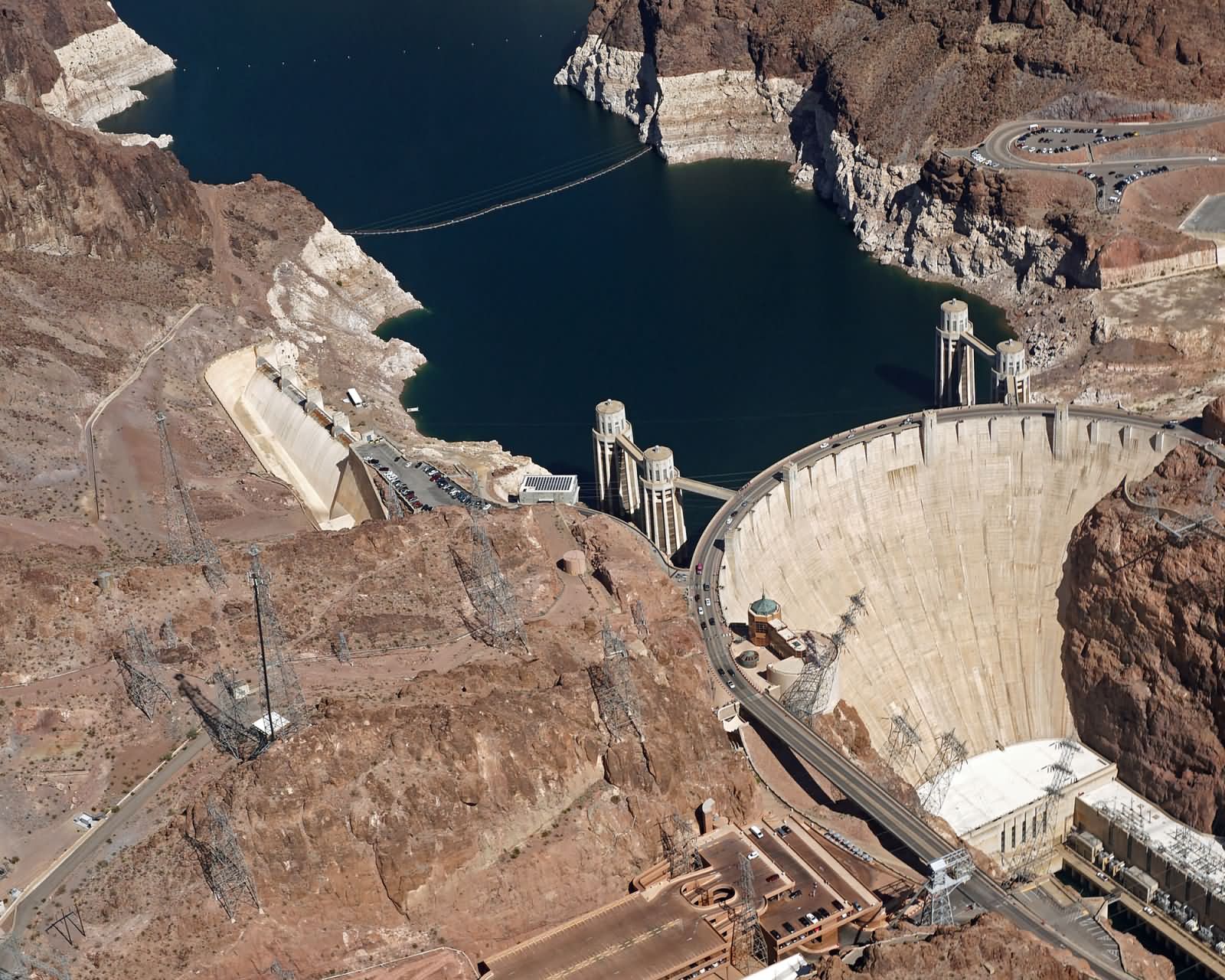 Aerial View Of Hoover Dam From Right Side