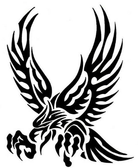 Amazing Dangerous Attacking Tribal Eagle Tattoo Design