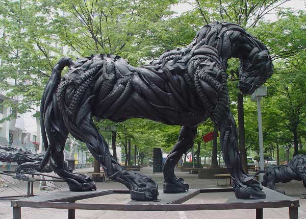Amazing Horse Made From Recycled Tires