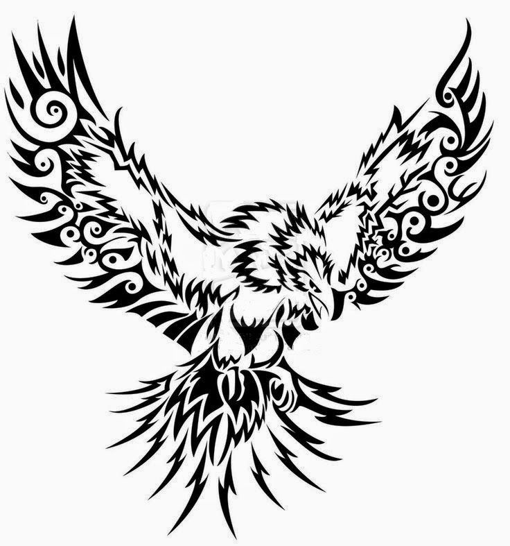 Amazing Tribal Flying Eagle Tattoo Design