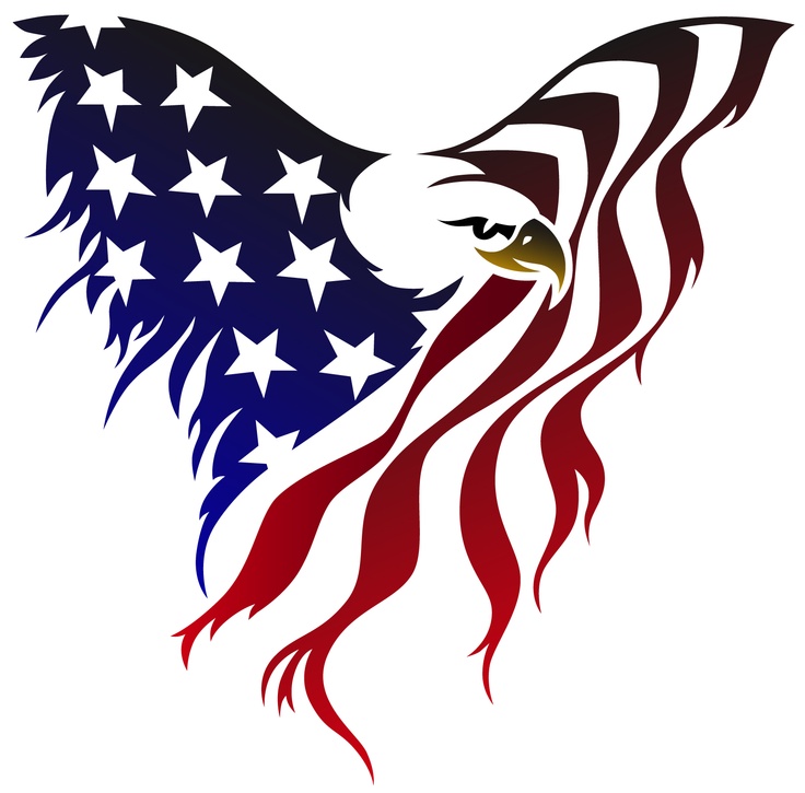 American Flag Colored Eagle Tattoo Design