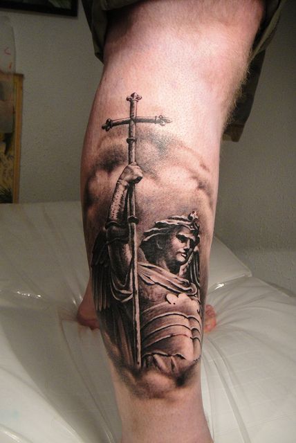 Armageddon Archangel Tattoo On Leg