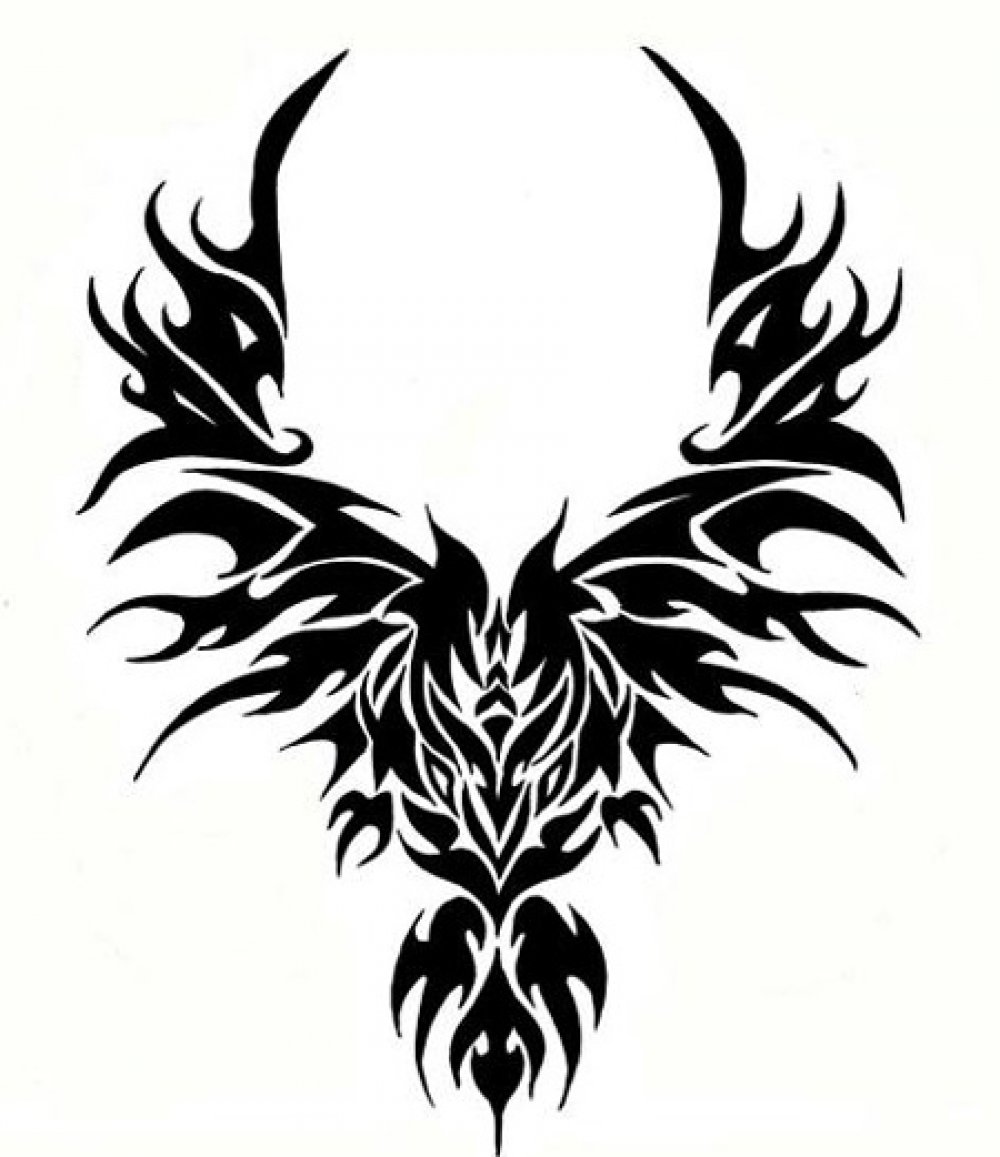Back Ink Tribal Flying Eagle Tattoo Design