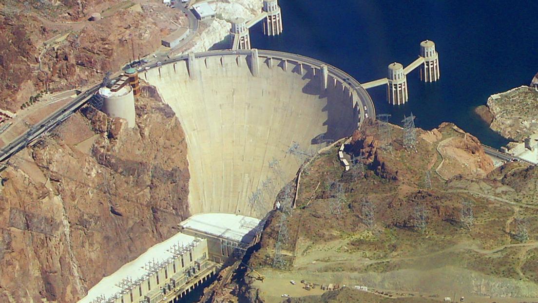 Beautiful Aerial View Of Hoover Dam, US