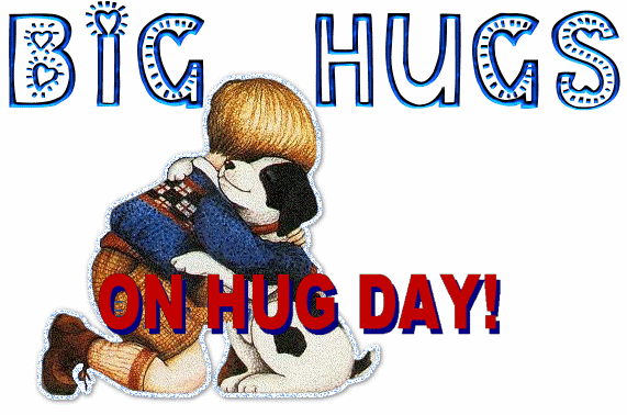 Big Hugs On Hug Day Boy Hug Dog Glitter