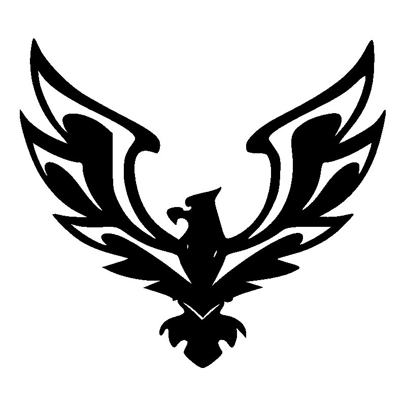 Black Dark Tribal Open Winged Eagle Tattoo Design
