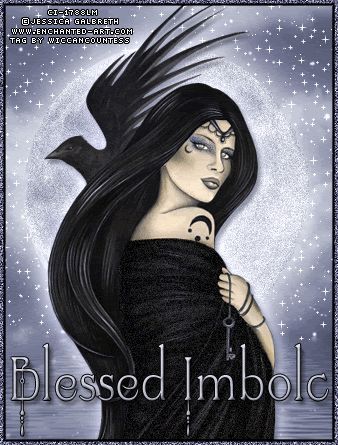 Blessed Imbolc girl picture card