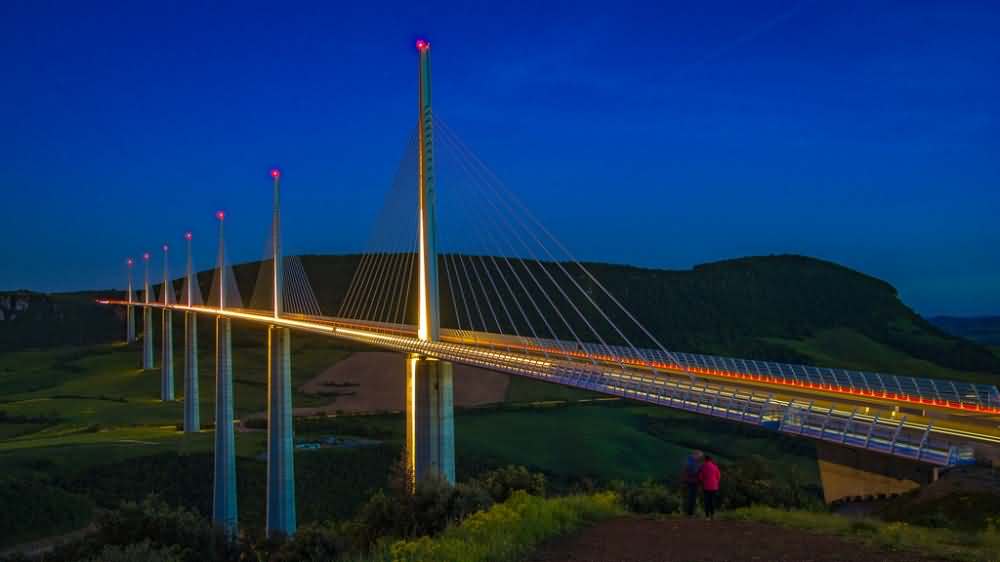 Breathtaking view of the Millau Viaduct bridge