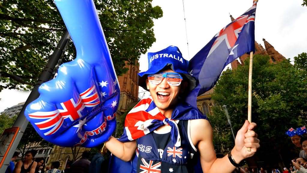 Celebration At The Australia Day Parade In Melbourne
