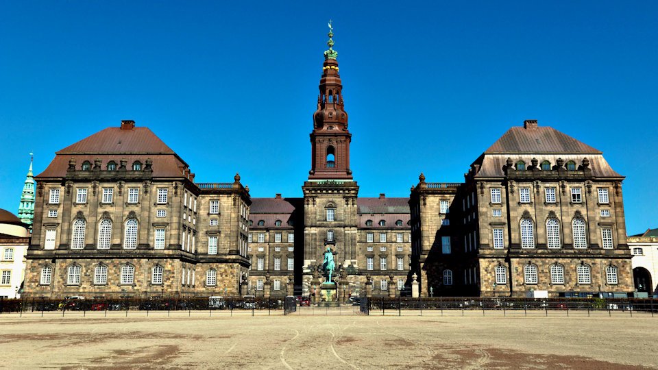 Christiansborg Palace Front View In Denmark
