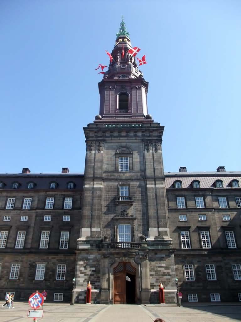 Christiansborg Palace Tower View From The Inner Square