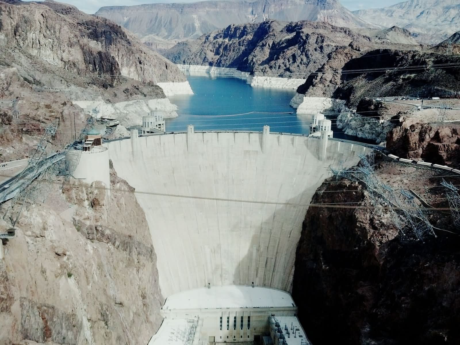 Close Up View Of Hoover Dam From Front