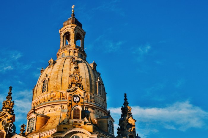 Closeup of the dome of Dresden Frauenkirche