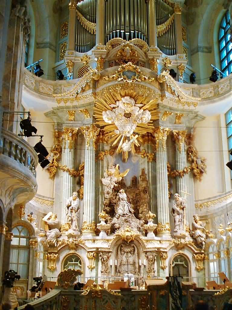 Detail of altar inside the Dresden Frauenkirche