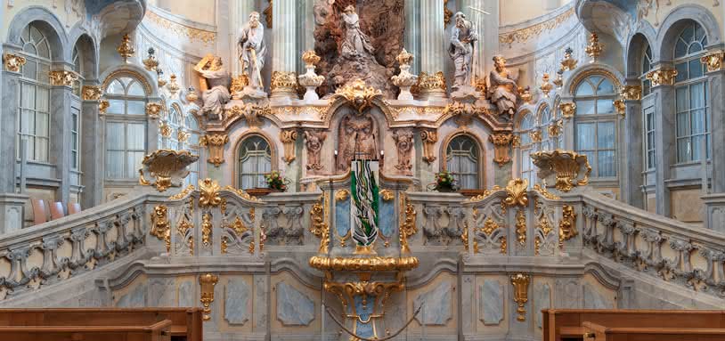 Details of organ inside the Dresden Frauenkirche