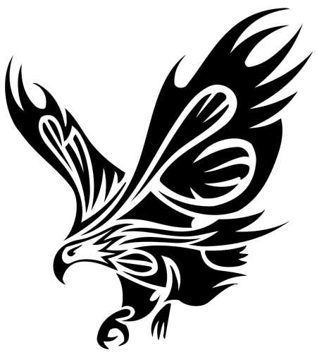 Flying Tribal Eagle Tattoo Design