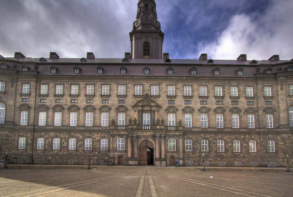 Front Facade Of Christiansborg Palace