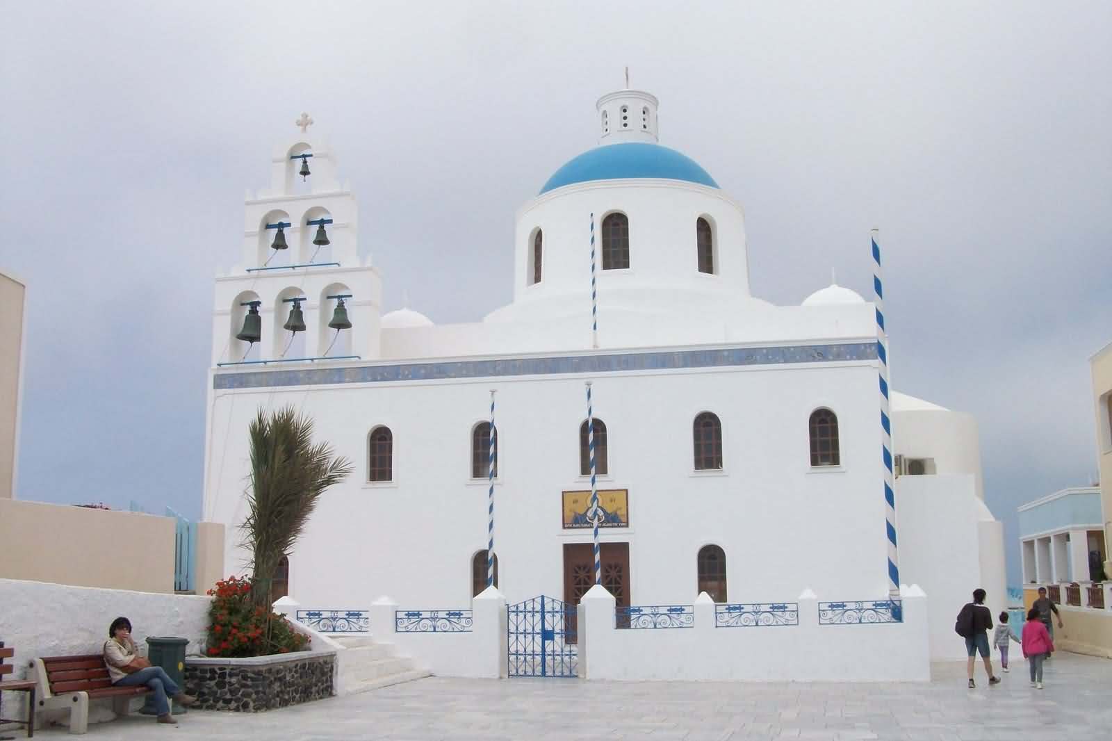 Front View Of The Blue Dome Church