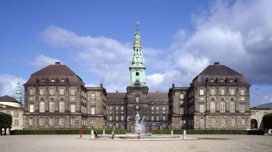 Front View Of The Christiansborg Palace