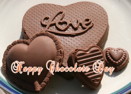 Happy Chocolate Day love heart chocolates image