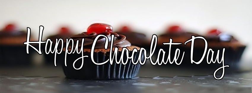 Happy Chocolate day chocolate cup cake facebook cover picture
