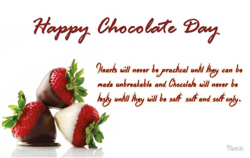 Happy Chocolate day strawberry chocolates picture