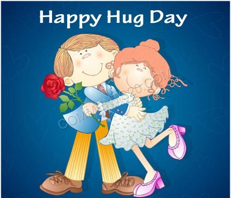 Happy Hug Day Couple Hug Card
