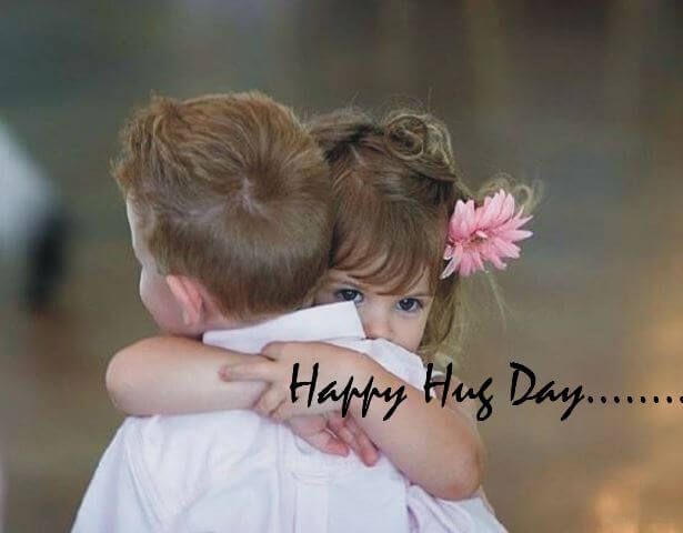 Happy Hug Day Little Boy And Girl Hugging