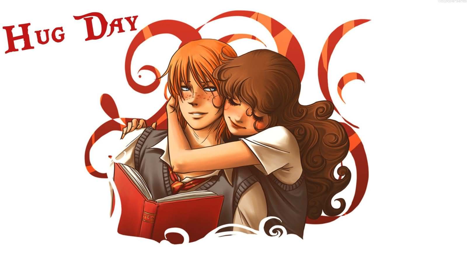Happy Hug Day love romantic lovers wallpaper