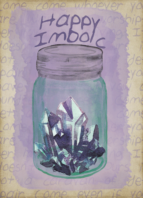 Happy Imbolc gems in bottle glitter picture