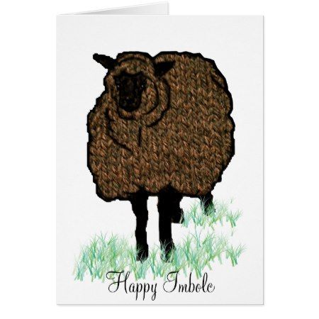 Happy Imbolc sheep greeting card