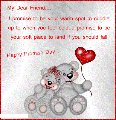 Happy Promise Day cute teddy bears greeting card image