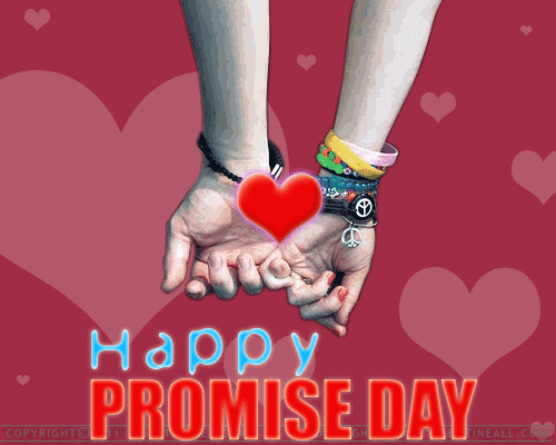 Happy Promise Day red heart ecard greeting card image