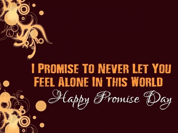 Happy Promise Day wishes on dark brown greeting card image