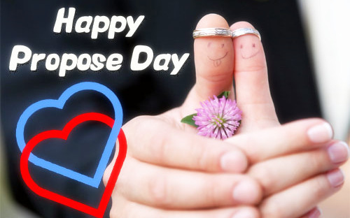 Happy Propose Day rings flower in hands picture