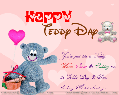 Happy Teddy Bear Day animated teddy image