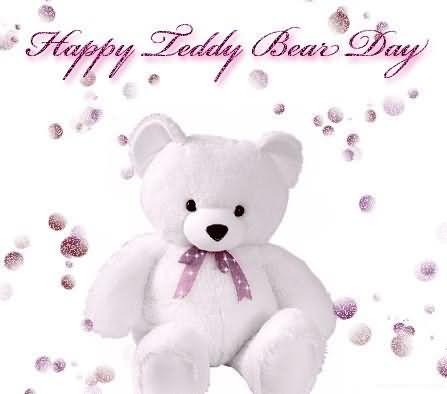 Happy Teddy Bear Day white teddy image