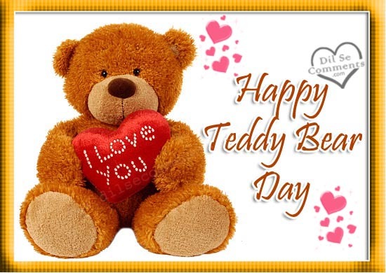 Happy Teddy Bear Day with i love you graphic