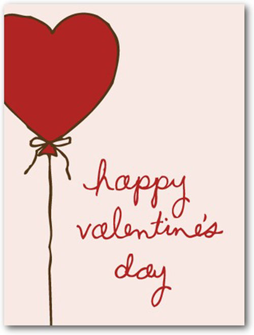 Happy Valentines Day love balloon greeting card image