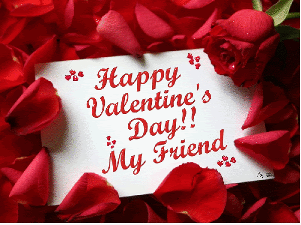 Happy Valentine’s Day my friend glitter ecard