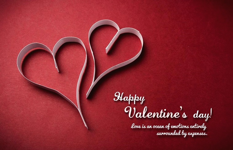 Happy Valentine’s Day paper hearts picture
