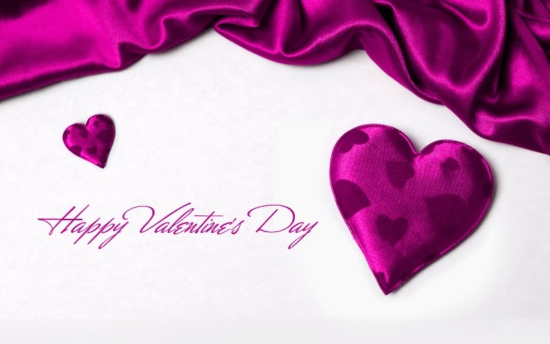 Happy Valentine’s Day purple hearts card