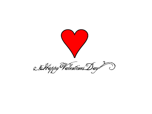 Happy Valentine’s Day simple red heart picture