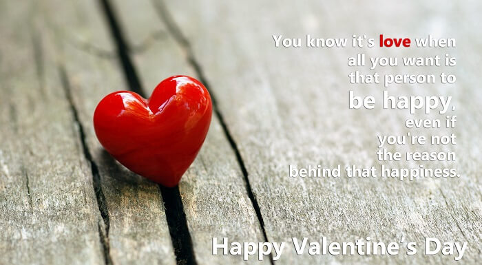Happy Valentine’s Day wishes and red heart picture